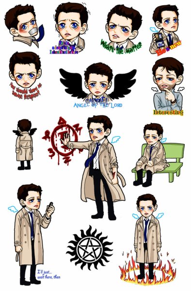 Сверхъестественное наклейки Кастиэль