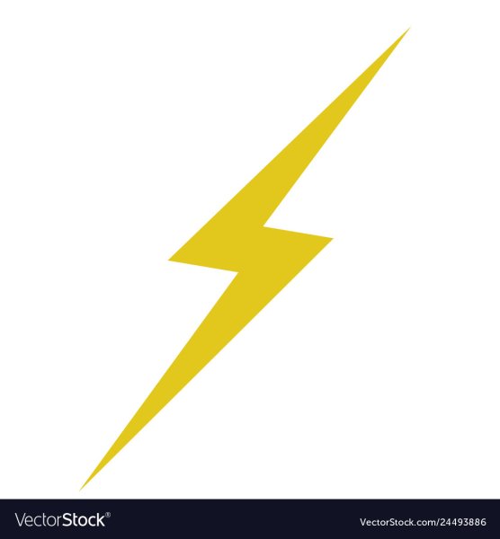 Желтая молния без фона