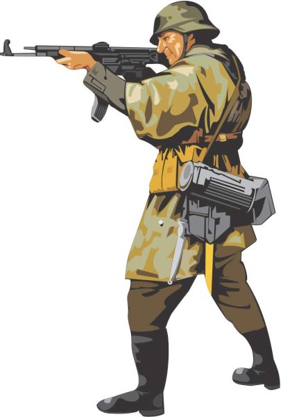 Иллюстрация солдат с оружием