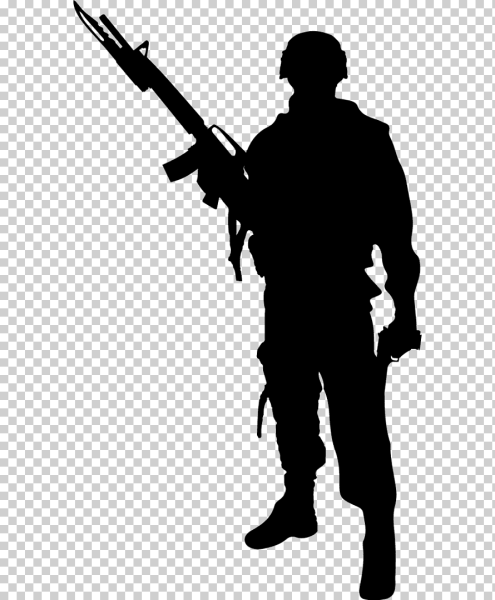 Силуэт военного человека