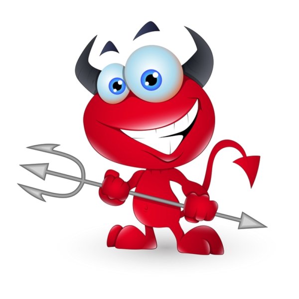 Чертенок на прозрачном фоне