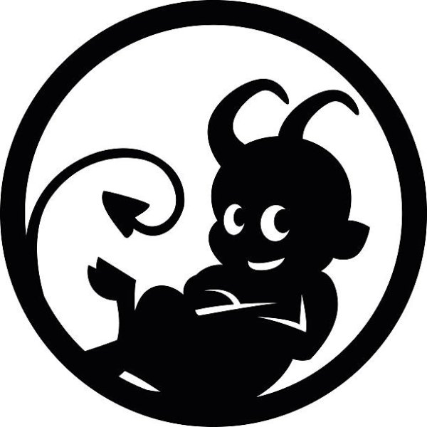 Чертик черно белый