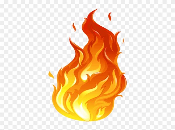 Нарисованный огонь на прозрачном фоне