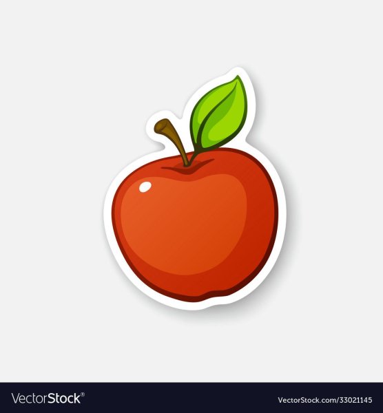 Яблоко контур зеленое