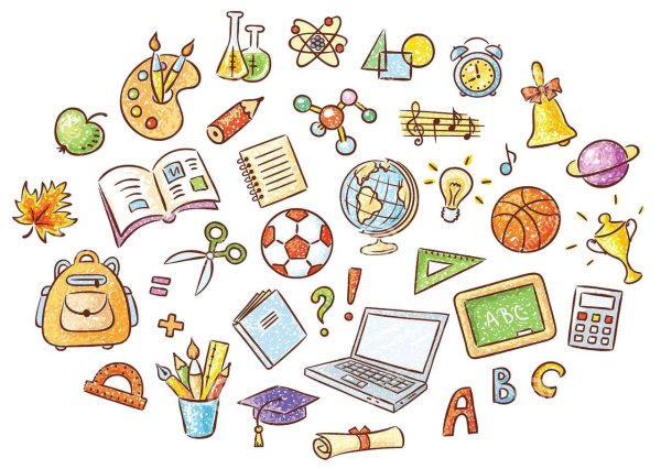 Наклейки школьные предметы