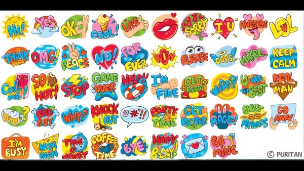 Рисунки с надписями стикеров из ВК