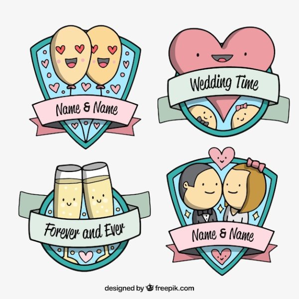 Свадьба Стикеры вектор