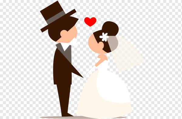 Жених и невеста на белом фоне