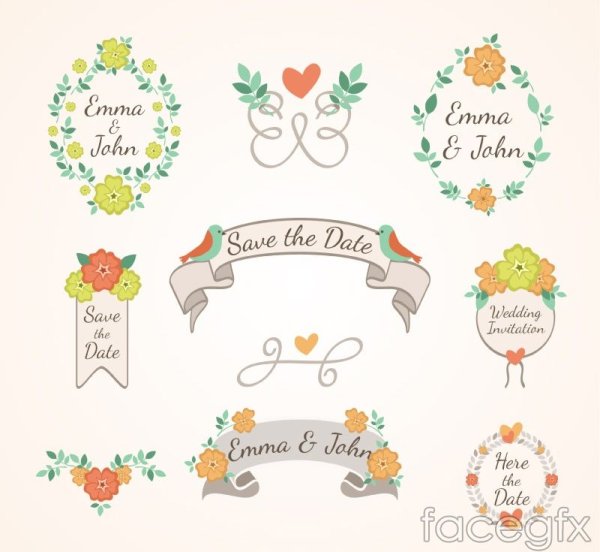 Наклейки для пригласительных на свадьбу