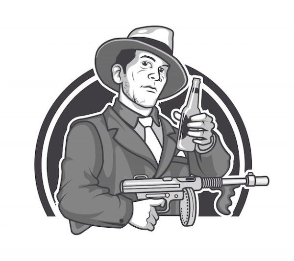 Гангстер на белом фоне