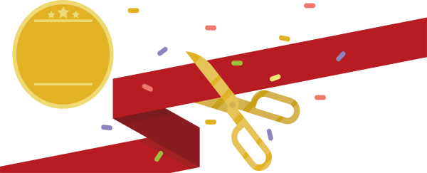 Ленточка и ножницы