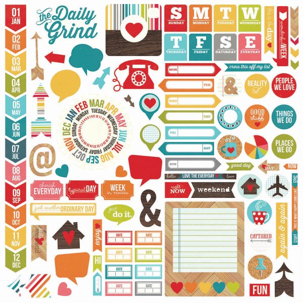 Стикеры для ежедневника листья