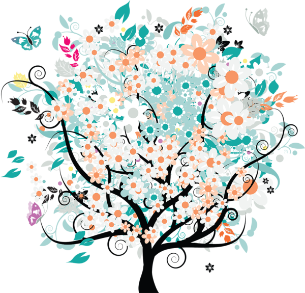 Цветущее дерево стилизованное