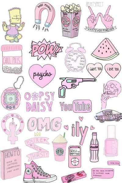 Наклейки для ежедневника розовые