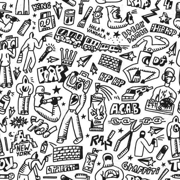 Граффити стиль много надписей