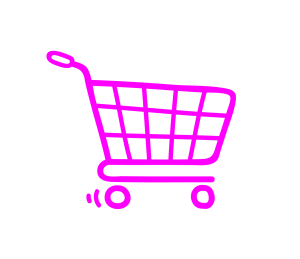 Тележка магазинная на белом фоне