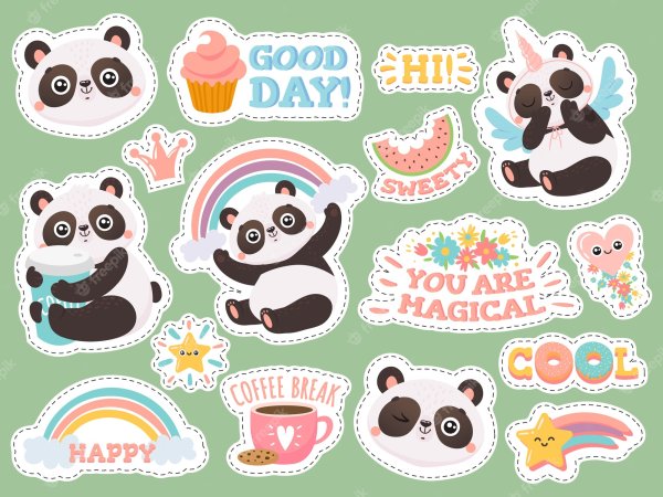 Наклейка и Happy Panda