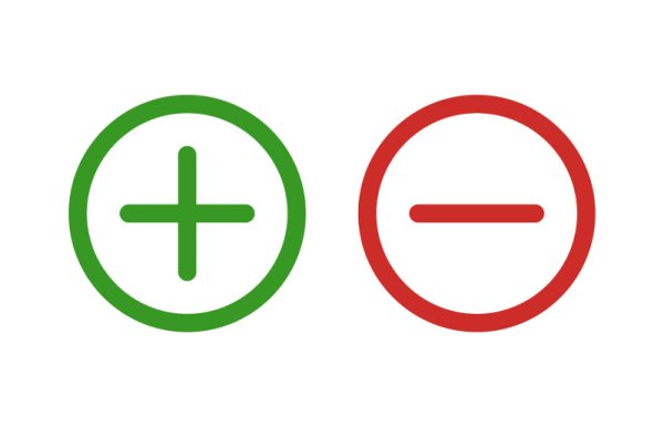 Значок плюс минус