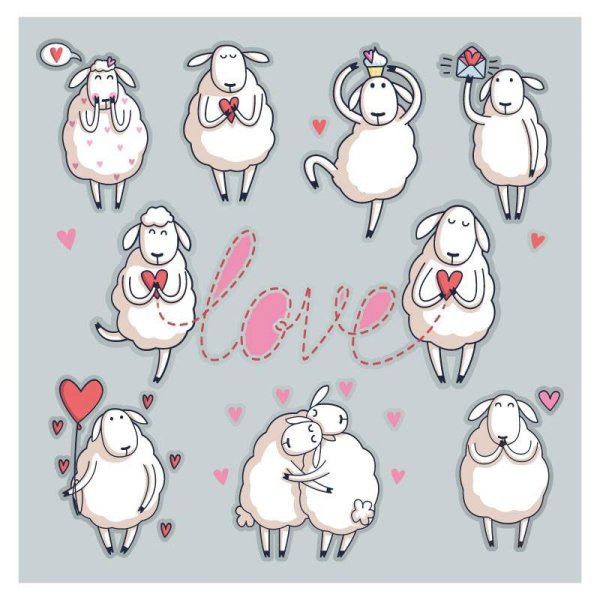 Наклейки барашки милые