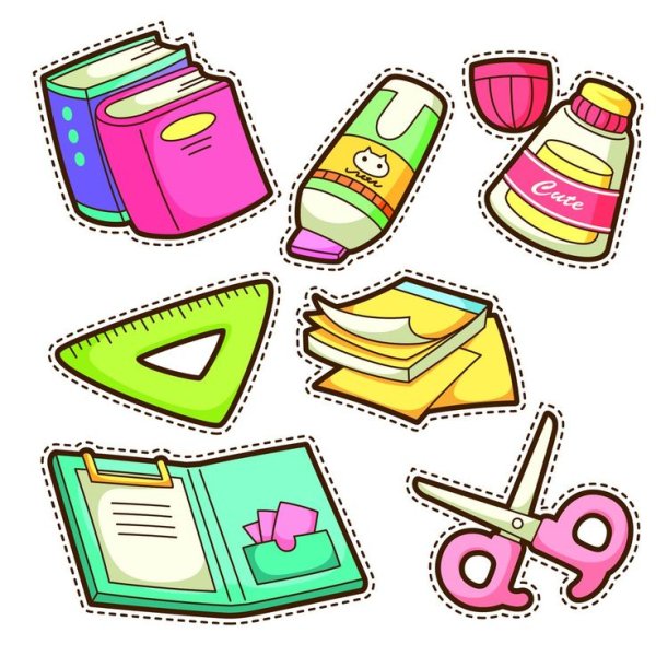 Наклейки школьные предметы