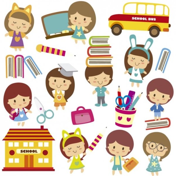 Паттерн школьные принадлежности