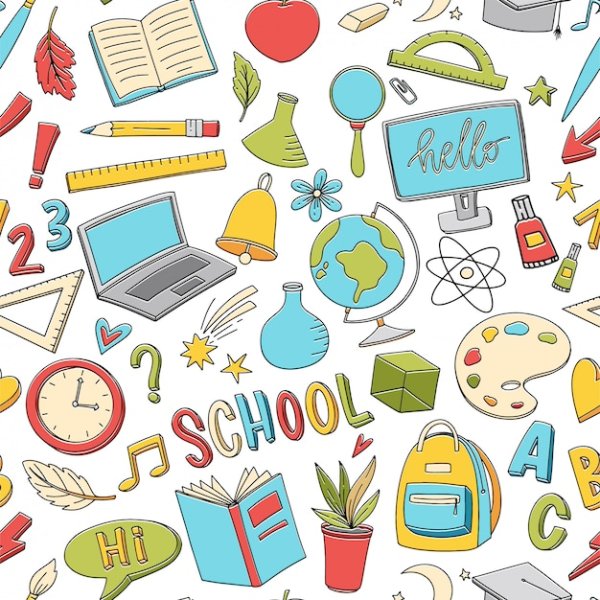 Школьные принадлежности плакат