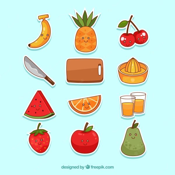 Наклейки "фрукты"