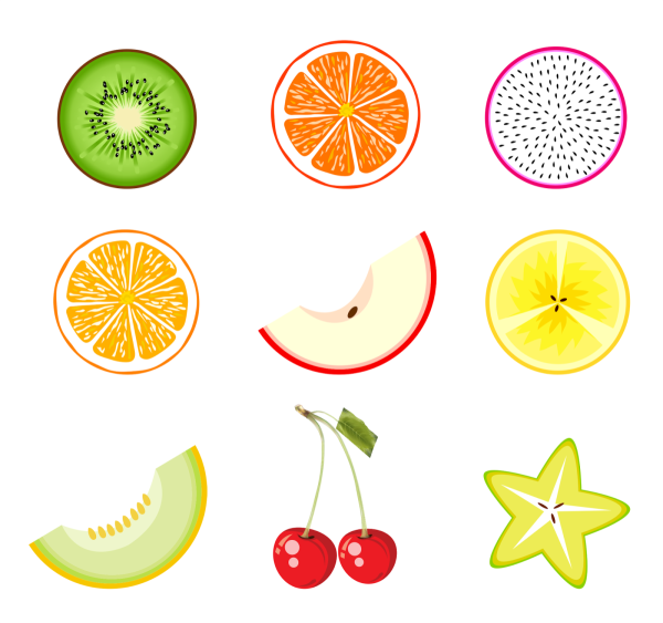 Дольки фруктов вектор