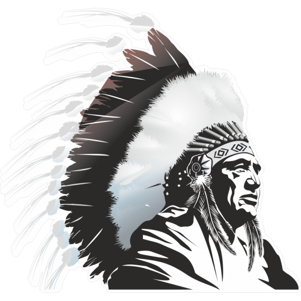 Индеец на белом фоне