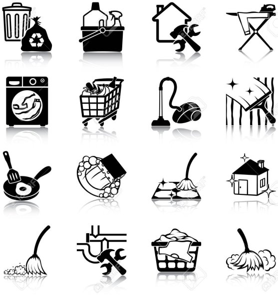 Векторные значки уборка