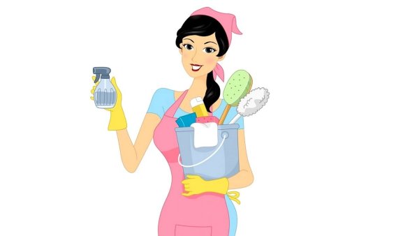 Уборщик без фона