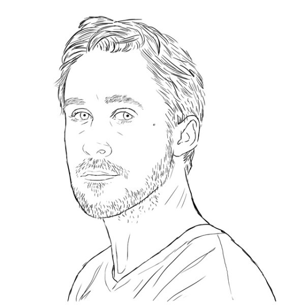 Райан Гослинг драйв рисунок