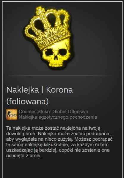 Наклейка череп с короной в КС го