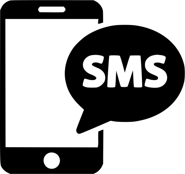 Черный значок смс