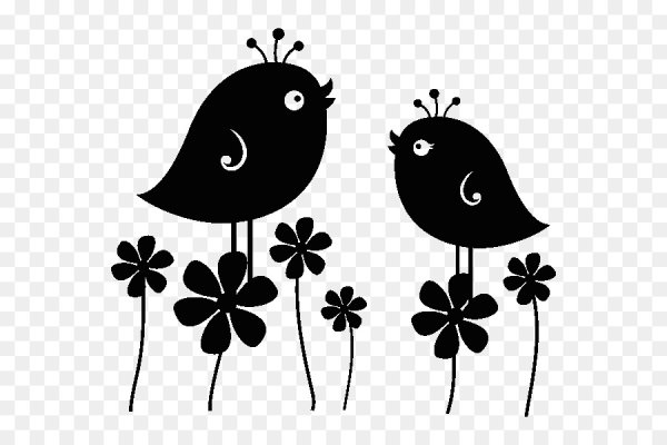 Трафарет птички на стену