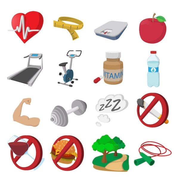 Здоровый образ жизни векторные фоны