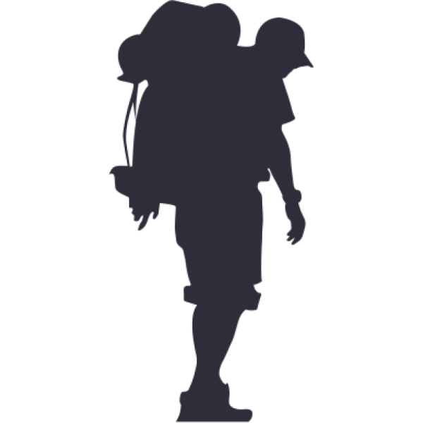 Силуэт человека с рюкзаком