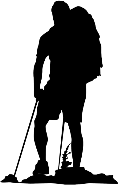 Силуэт туриста с рюкзаком