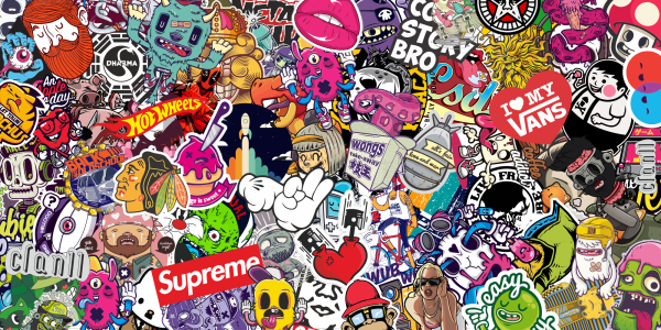 Стикеры красные надпись