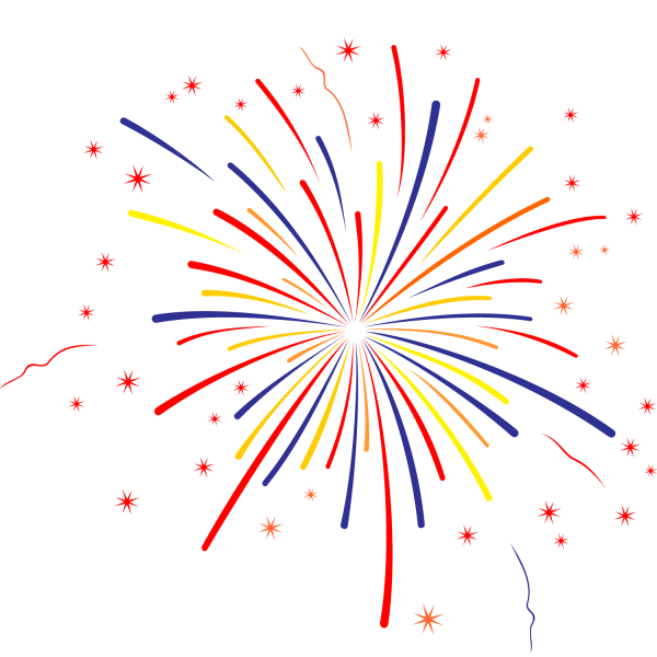 Салют на белом фоне