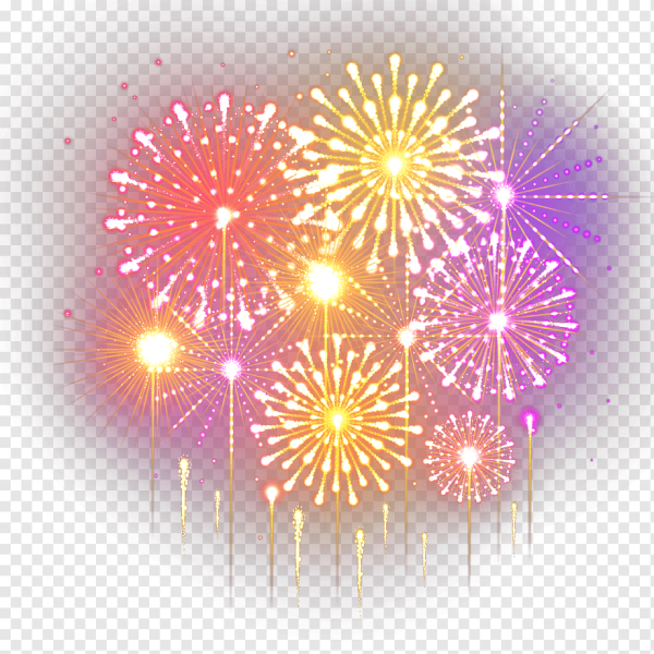 Салют на прозрачном фоне