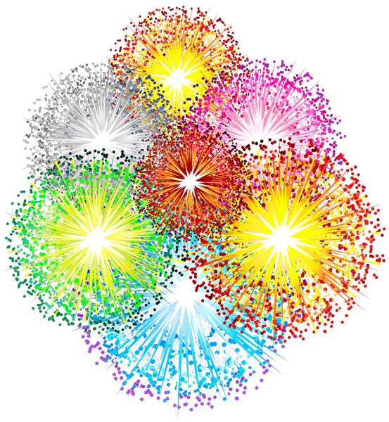 Фейерверк на прозрачном фоне