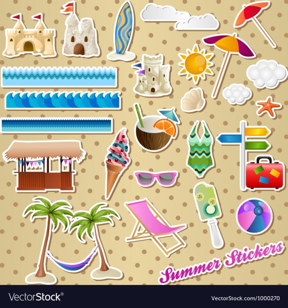 Красивые летние Стикеры
