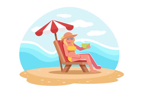 Пляж рисунок