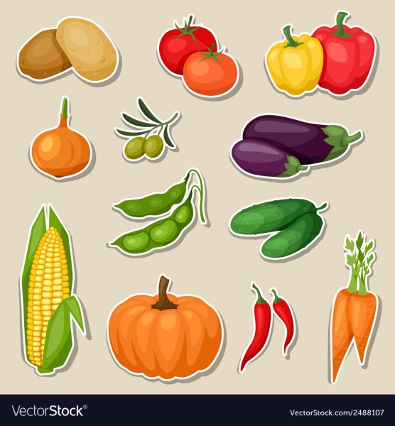 Наклейка "овощи"