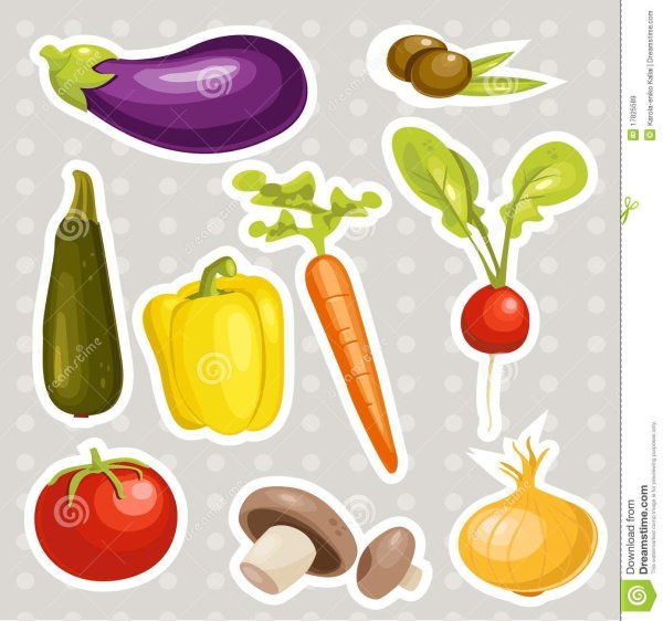 Стикеры овощи для соцсетей