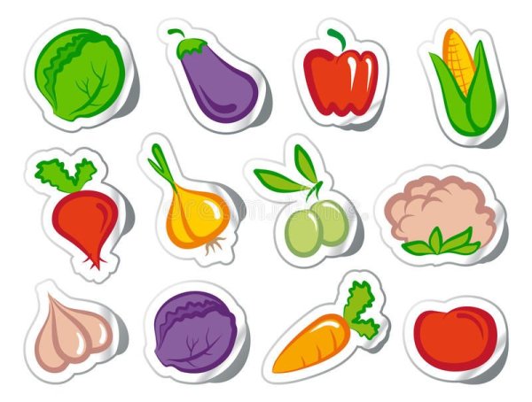 Фрукты и овощи (с наклейками)