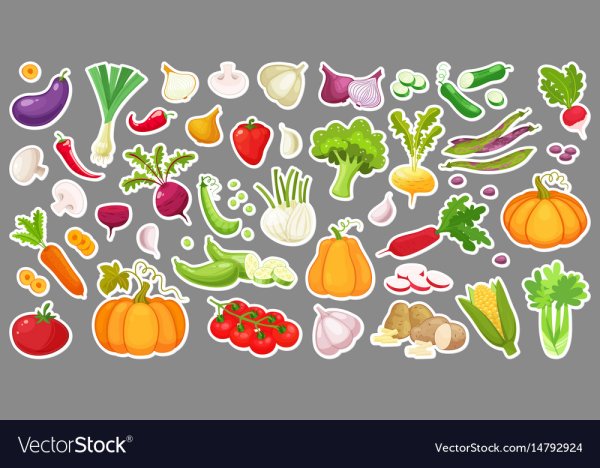 Наклейка "овощи"