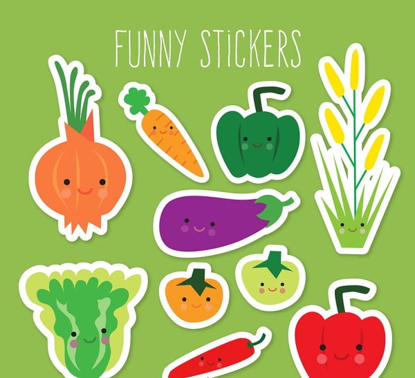 Наклейка "овощи"