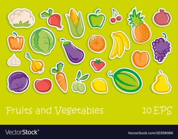 Овощи эскиз наклейки